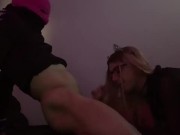Dumb slut raw fucked by masked thug