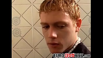 Euro twink Iori Serrano sucks cock and banging at urinals