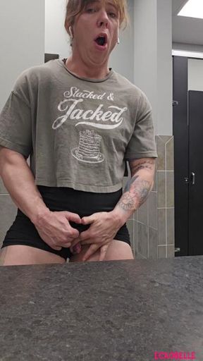 Sneaky masturbation after lift