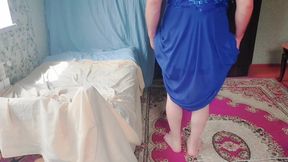 Blue Dress Crossdresser Sexy Slut Sissy Gay Boy Twink Big Butt Booty