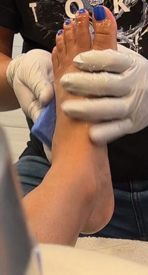 Getting a pedicure