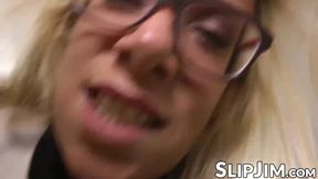 Classy British babe gets big cock doggy style from an older gentleman