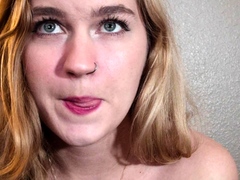 Cute blonde with big boobs solo