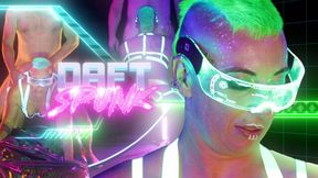 Blacklight cock sucking, backshots, and a cyber slut facial