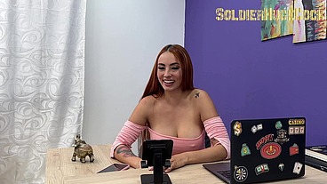 She asks me to fuck her before starting recording - Andrea Castro - SoldierHugeCock
