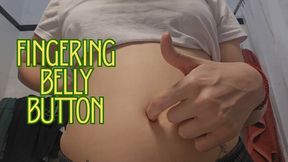 Fingering my belly button till gets red with close up and face of pleasure