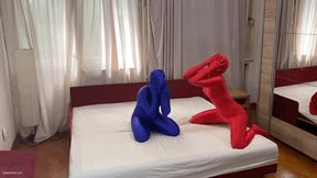 RED AND BLUE ZENTAI GIRLS - MP4 Mobile Version