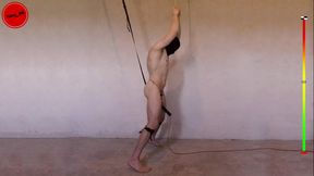 Anal hook + chastity + vibrator edging - prostate milking restrained straight twink