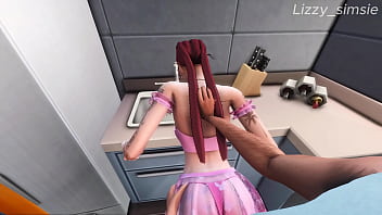 Stepfather fucks and cum on rebellious stepdaughter - sims 4 -