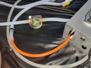 Enema machine and inflatable nozzle are filling my ass