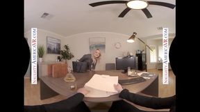 Blonde babe Harmony Rivers fucks you to make a good impression on her job intervie