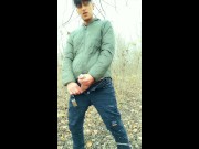 Found friends condom - Jerk public with used condom and eating mixed cum