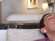 Curious Straight Friend Caught Young Latino Jerking Off & Lends Him a Hand