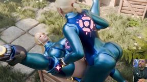 Fat Transgender Cock Angela Cums Deep in Sue Storm, Samus Cums Really Fucking Hard Inside