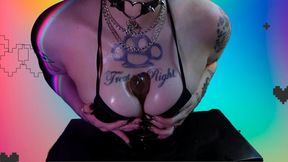 Goth Slut With Big Naturals Gives You A Titty Fuck