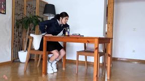 Three girls foot domination each other