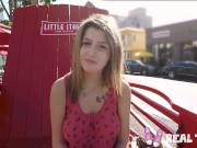 Real Teens - Big titty Sarah Bella bounces on a big dick