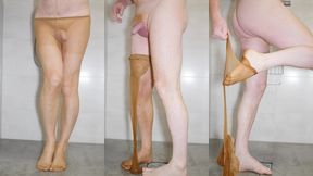 piss wet tan pantyhose tights