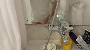 jerking in the bathroom