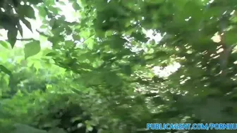 Black haired model fucks stranger outdoors for money