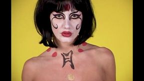 brittany andrews gets turn on with a fiery dragon smoke body paint!