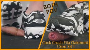 Hardcore Cock Crushing with Fila Oakmont in Size 34EU - CBT Crushing Shoejob with LittleShoes | 036C
