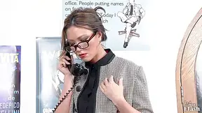 Office Solo Posing With A Vintage-looking