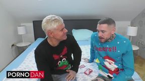 It is the day before Christmas, and to celebrate, Porno Dan and his stepson Dean are wearing wild holiday sweaters.