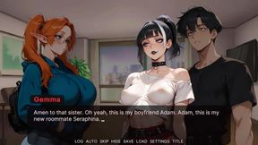 Seraphina's Life: Shemale Jerking off Her Big Cock While Listening Her Female Roommate Getting Fucked in the Next Room Ep.2