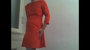 Sexy red dress crossdresser