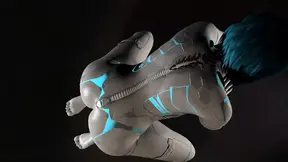 Thick 3D anime doll rides big anal dildo