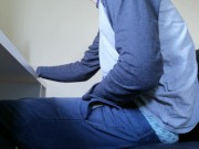 Hot young guy caught jerking off to porn