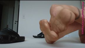 My Feet in Nylon in Bed