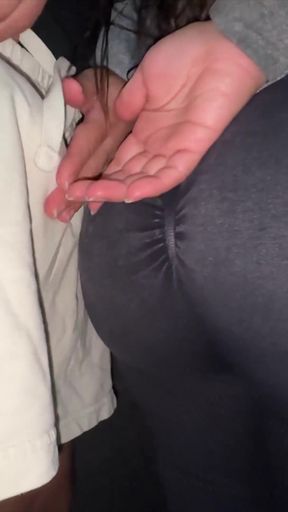 Big-assed Girl Grabs a Stranger's Cock in the Store