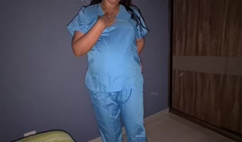 Anny Kitty's Sultry 9-Month Pregnancy: Nurse's Uniform Creampie Delight