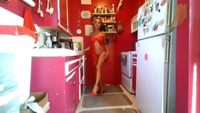 Racy Red Hot Kitchen Strip Dance