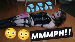 Trans Girl Ellie Struggling in Bondage and Cumming on Herself