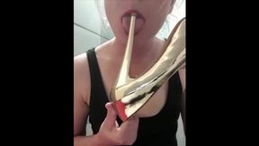 Smoking And Lick My High Heels Play With Shoe And Wetting My Jeans Full Video On Premium Model