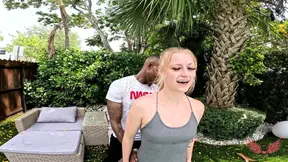 Pool Side Workout - Blonde Totty Licks and Sucks Cock While Riding Dick in