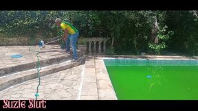 the guy cleaned the pool and then came inside my ass, did he clean it?