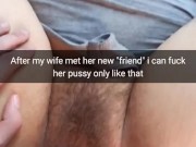 Cuckold can fuck her wife only this way - Cuckold Captions Snapchat