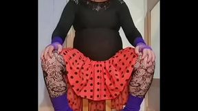 sissy crossdresser sucks and fucks his dildo cock twice