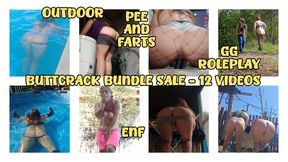 ONE HOUR BUTTCRACK BUNDLE - FART - PEE - OUTDOOR - GIRL GIRL - SWIM - STEP MOMMY - CUM ENCOURAGEMENT