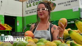 Curvy Colombian babe gets picked up for nasty sex romp in the market - SLUTTY MEATS FOR SALE