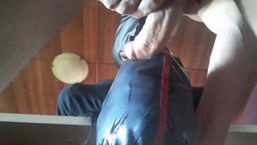 17 minutes of hogtied extreme blowjob and deepthroat with massive oral creampie