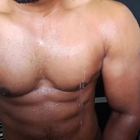 washing his dick after eating ass at the gym