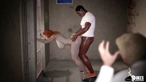 Slut wife gets fucked by inmate infront of her husband