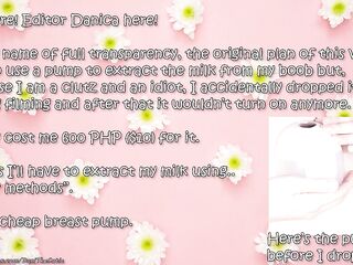 Cute shemale DaniTheCutie lactates from her small titties just for you