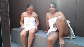 girls  day at the sauna, it s nicer when it s hot