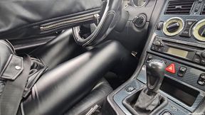 Driving SLK in Leather Outfit